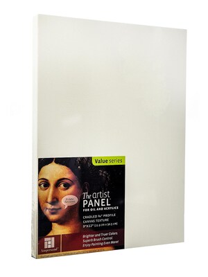 Ampersand The Artist Panel Canvas Texture Cradled Profile 9 In. X 12 In. 3/4 In. (APC.75 912)