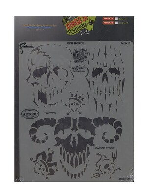 Artool Curse Of Skull Master Freehand Airbrush Templates By Craig Fraser Evil Horde (FH SK11 SP)