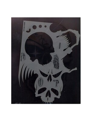 Artool Skull Master Feehand Airbrush Templates By Craig Fraser 7 In. X 9 3/4 In. The Frontal (FH-SK2 SP)
