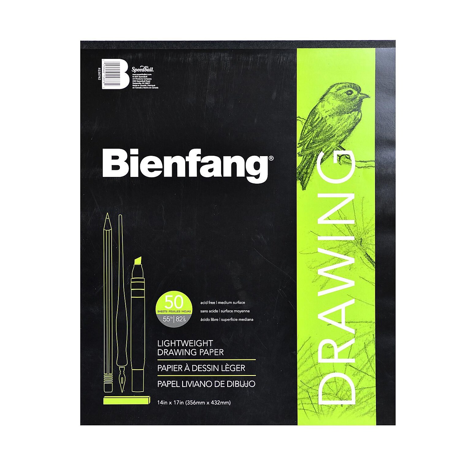 Bienfang 14 x 11 Drawing Sketch Pad, 50 Sheets/Pad (37301)