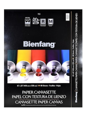 Bienfang Canvasette Paper Canvas 16 In. X 20 In. Pad Of 10 Sheets (270151)