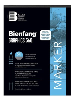 Bienfang Graphics 360 100% Rag Translucent Marker Paper 11 In. X 14 In. Pad Of 100 (316230)