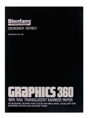 Bienfang Graphics 360 100% Rag Translucent Marker Paper Pad, 14 x 17, 100 Sheets/Pad (10988)