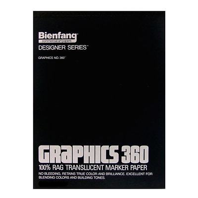 Bienfang Graphics 360 100% Rag Translucent Marker Paper 14 In. X 17 In. Pad Of 100 (316242)