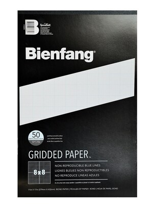 Bienfang Gridded Paper 8 X 8 11 In. X 17 In. Pad Of 50 (910594)