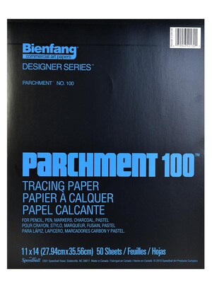 Bienfang Parchment 100 Tracing Paper 11 In. X 14 In. Pad Of 50 Sheets (240130)