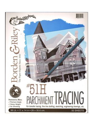 Borden  And  Riley #51H Parchment Tracing Paper 11 In. X 14 In. Pad Of 50 (51HP111450)