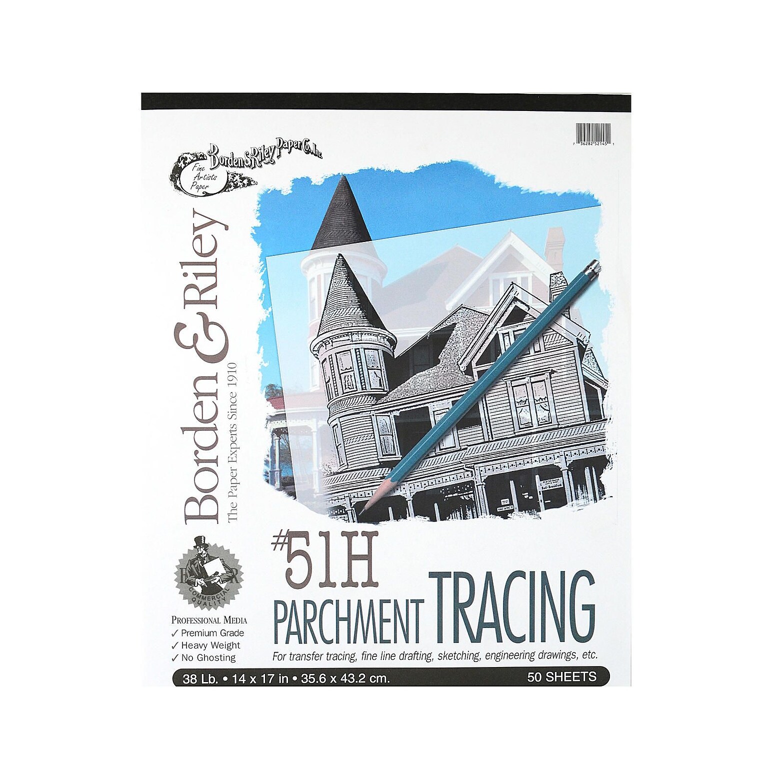 Borden  And  Riley #51H Parchment Tracing Paper 14 In. X 17 In. Pad Of 50 (51HP141750)