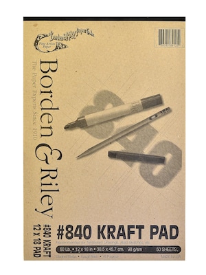 Borden  And  Riley #840 60 Lb Kraft Paper 12 In. X 18 In. 50 Sheets (840P121850)