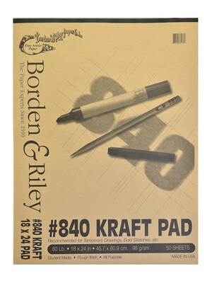 Borden  And  Riley #840 60 Lb Kraft Paper 18 In. X 24 In. 50 Sheets (840P182450)