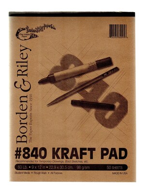 Borden  And  Riley #840 60 Lb Kraft Paper 9 In. X 12 In. 50 Sheets [Pack Of 3] (3PK-840P091250)