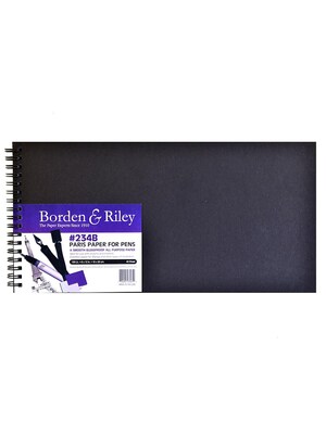 Borden  And  Riley 234 Paris Paper For Pens Hard Cover Sketch Book 6 In. X 12 In. 40 Sheets (234B061240)