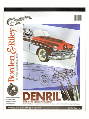 Borden  And  Riley Denril Vellum Pads 11 In. X 14 In. Pad Of 25 (DENP111425)