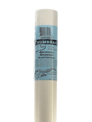Borden  And  Riley Sun-Glo Thumbnail Sketch Paper Rolls White 8 Lb. 18 In. X 20 Yd. Roll (35WR182000
