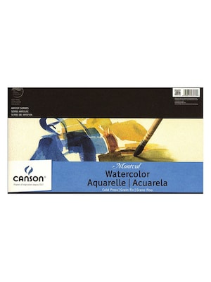 Canson Montval Watercolor Paper, 10 In. x 15 In., Pad Of 12, Tape Bound, 140 Lb. Cold Press (100511052)