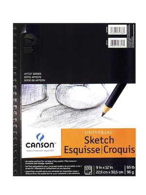 Canson Universal Heavyweight Sketch Pads, 9 In. x 12 In., 100 Sheets, Pack Of 2 (2PK-100510851)