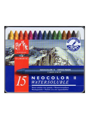 Caran DAche Neocolor Ii Aquarelle Water Soluble Wax Pastel Sets Set Of 15 (7500-315)