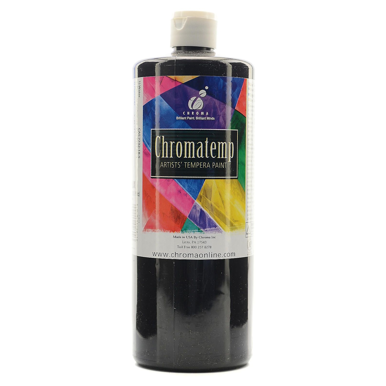 Chroma Inc. Chromatemp Artists Tempera Paint Black 32 Oz. [Pack Of 2] (2PK-2600)