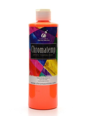 Chroma Inc. Chromatemp Artists Tempera Paint Fluorescent Orange 16.9 Oz. [Pack Of 3] (3PK-2416)