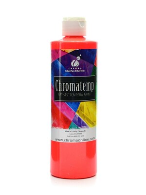 Chroma Inc. Chromatemp Artists Tempera Paint Fluorescent Red 16.9 Oz. [Pack Of 3] (3PK-2417)