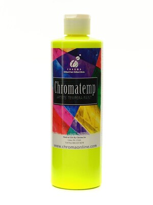 Chroma Inc. Chromatemp Artists Tempera Paint Fluorescent Yellow 16.9 Oz. [Pack Of 3] (3PK-2419)