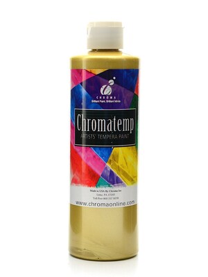 Chroma Inc. Chromatemp Artists Tempera Paint Metallic Gold 16.9 Oz. [Pack Of 3] (3PK-2425)