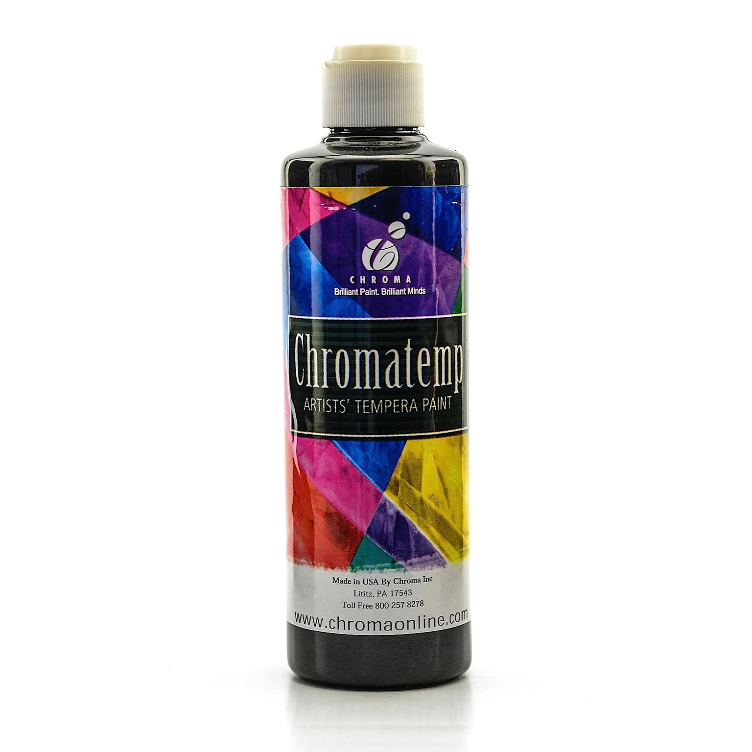 Chroma Inc. Chromatemp Pearlescent Tempera Paint Black 250 Ml [Pack Of 4] (4PK-2221)