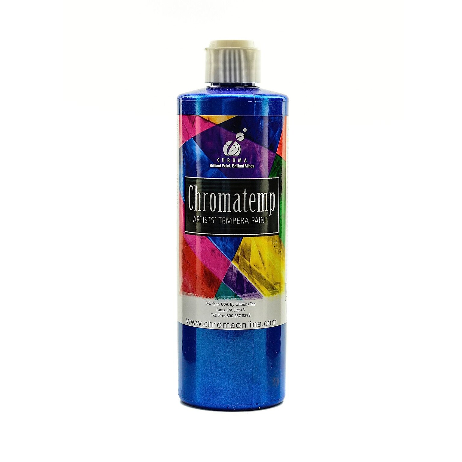 Chroma Inc. Chromatemp Pearlescent Tempera Paint Blue 500 Ml [Pack Of 3] (3PK-2422)