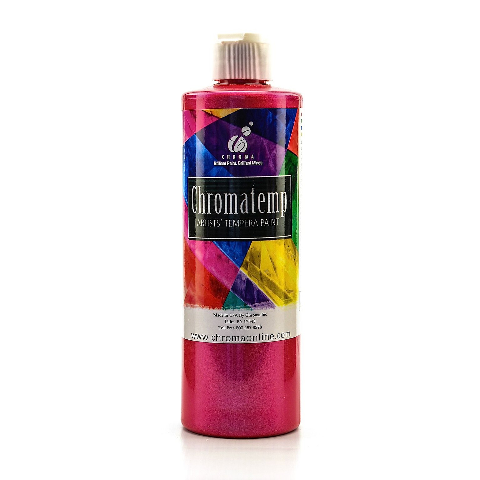Chroma Inc. Chromatemp Pearlescent Tempera Paint Red 500 Ml [Pack Of 3] (3PK-2430)