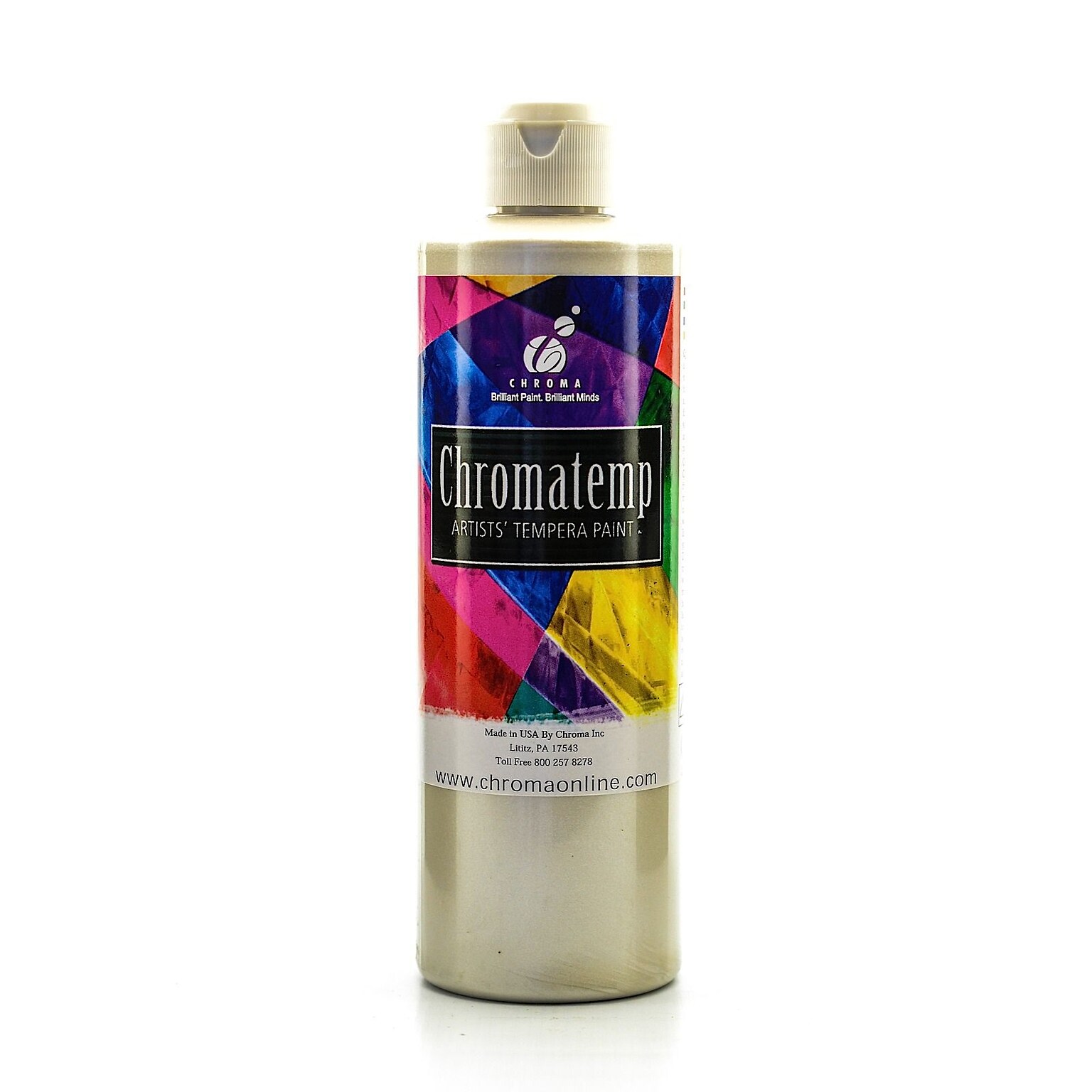 Chroma Inc. Chromatemp Pearlescent Tempera Paint White 500 Ml [Pack Of 3] (3PK-2434)