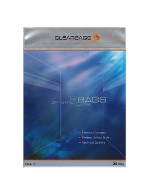 Clearbags Crystal Clear Photography  And  Art Bags 11 In. X 14 In. Pack Of 25 [Pack Of 2] (2PK-RPA11x14)