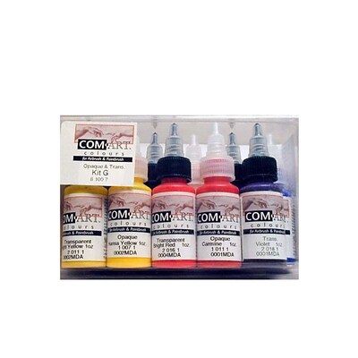Com-Art Opaque And Transparent Airbrush Color Kit Set Of 10 (8-100-7)