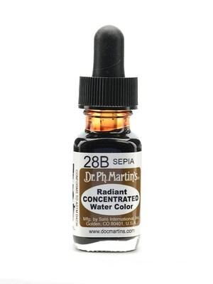 Dr. Ph. MartinS Radiant Concentrated Watercolors Sepia 1/2 Oz. [Pack Of 3] (3PK-28B-1/2Z)