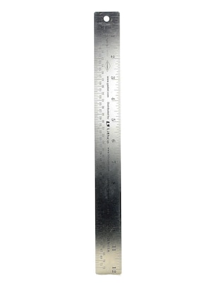 Gaebel 12 Two-Sided Steel Rulers, Silver (47469)