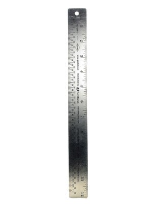 Gaebel 12 Two-Sided Steel Rulers, Silver (47469)