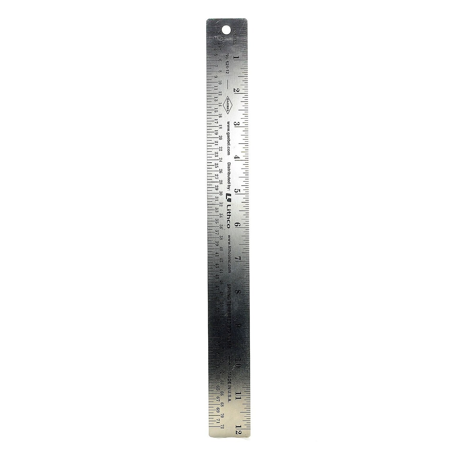 Gaebel Two-Sided Steel Rulers 12 In. 624 (624 12)