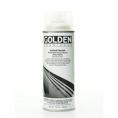 Golden Archival Mineral Spirit Acrylic Spray Varnish Satin 10 Oz. (7736-X)