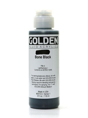 Golden Fluid Acrylics Bone Black 4 Oz. [Pack Of 2] (2PK-2010-4)
