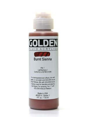 Golden Fluid Acrylics Burnt Sienna 4 Oz. [Pack Of 2] (2PK-2020-4)