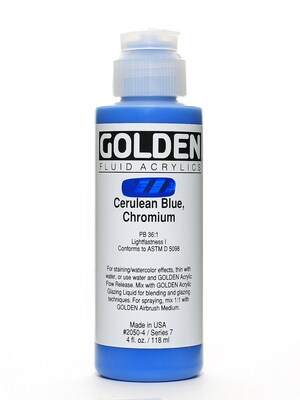 Golden Fluid Acrylics Cerulean Blue Chromium 4 Oz. (2050-4)