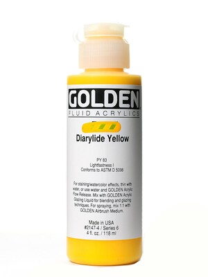 Golden Fluid Acrylics Diarylide Yellow 4 Oz. (2147-4)