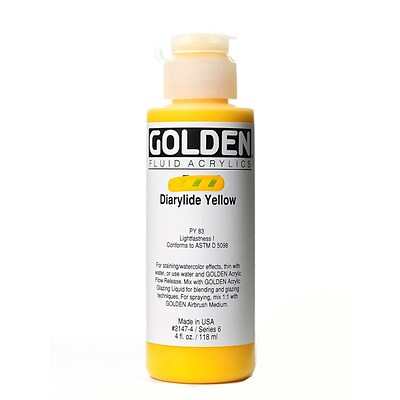 Golden Fluid Acrylics Diarylide Yellow 4 Oz. (2147-4)