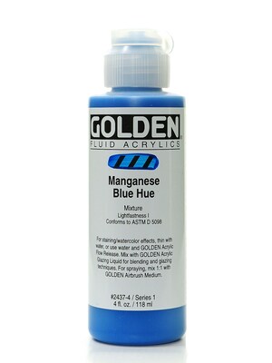 Golden Fluid Acrylics Historical Manganese Blue Hue 4 Oz. [Pack Of 2] (2PK-2437-4)