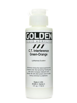 Golden Fluid Acrylics Interference Green-Orange (Ct) 4 Oz. (2485-4)