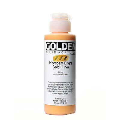 Golden Fluid Acrylics Iridescent Bright Gold Fine 4 Oz. (2454-4)