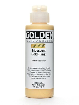 Golden Fluid Acrylics Iridescent Gold Fine 4 Oz. (2453-4)