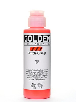 Golden Fluid Acrylics Pyrrole Orange 4 Oz. (2276-4)
