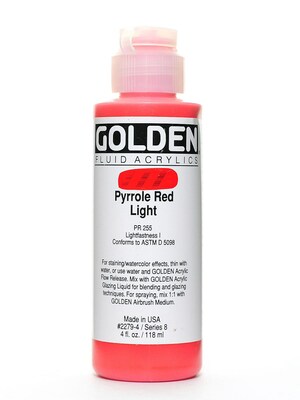 Golden Fluid Acrylics Pyrrole Red Light 4 Oz. (2279-4)