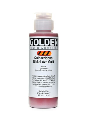 Golden Fluid Acrylics Quinacridone Nickel Azo Gold 4 Oz. (2301-4)