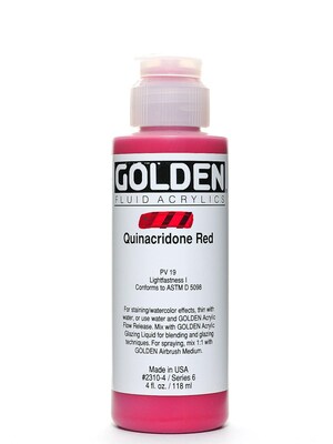 Golden Fluid Acrylics Quinacridone Red 4 Oz. (2310-4)